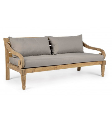 Karuba outdoor set in wood and dove gray cushions