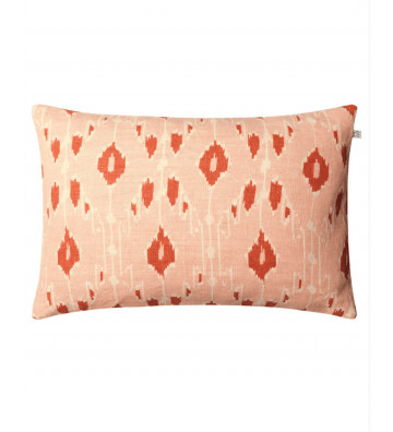 Ikat rectangular pillow sheet in pink linen and orange 40x60cm - Nardini Forniture