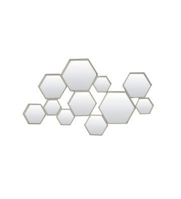 Wall mirror grey with hexagons 98xH57cm - Light&Living - Nardini Forniture