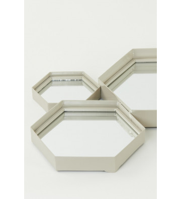 Wall mirror grey with hexagons 98xH57cm - Light&Living - Nardini Forniture