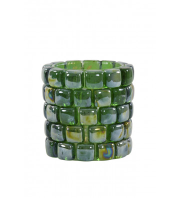 Tealight Dark green mosaic Ø12.5xH12.5cm - Light&Living - Nardini Forniture