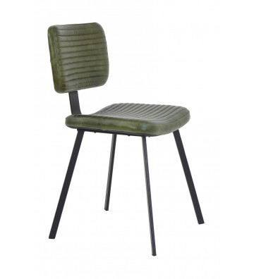 Masana dining chair in green leather