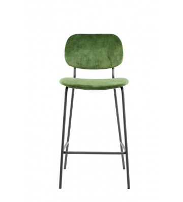 Stool chair in green velvet H92cm