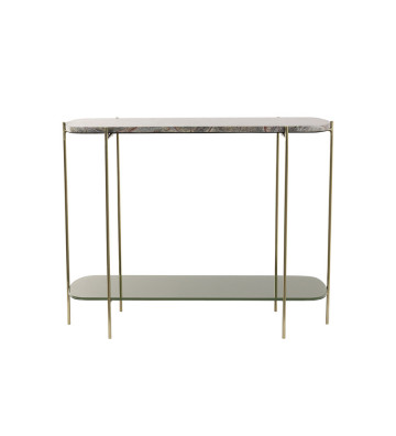 Besut console 2 marble and glass shelves 103x37xH80cm