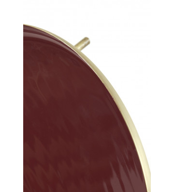 Plate on base metal lacquered red and gold Ø35X8cm - ♪ - Nardini Supplies
