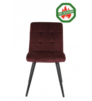 Olive dining chair in red velvet H82cm