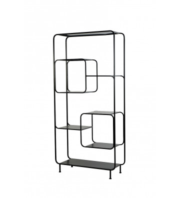 Rounded metal etagere matte black 100x37xH206cm - Light&Living - Nardini Forniture