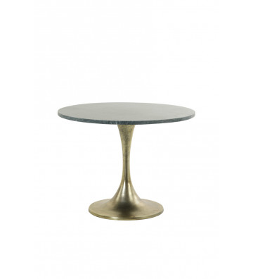 Round side table in green marble and gold Ø61xh41cm - Light&Living - Nardini Forniture