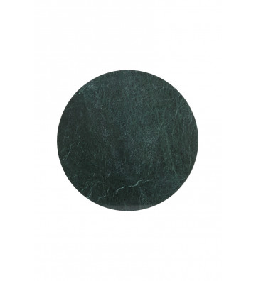 Round Side Table in green and gold marble Ø61xh41cm
