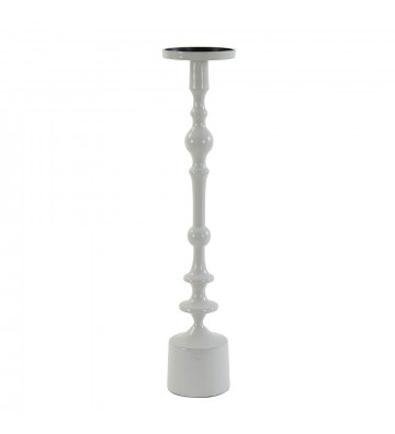 Sheva lacquered white metal candle holder ø11xh33cm
