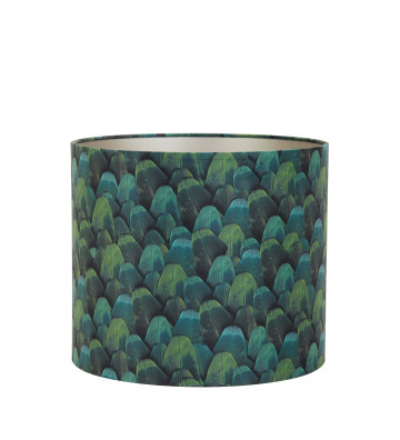 Cylinder lampshade in velvet fantasy feathers 35xh30cm - Lighting - Nardini Supplies
