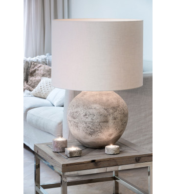 Cylindrical lampshade in ivory fabric Ø50xH38cm - Light&living - Nardini Forniture