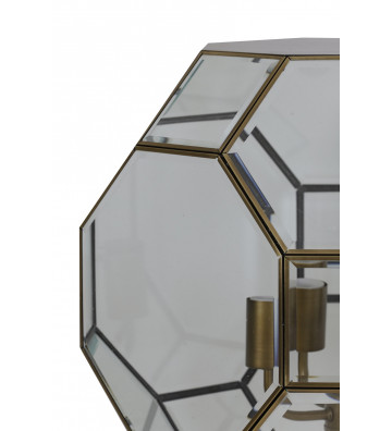 Lennox geometric chandelier in bronze and glass 50x53cm
