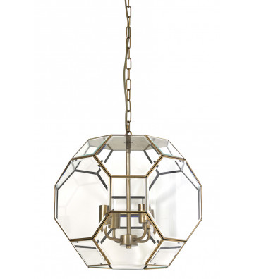 Geometric Lennox lamp in bronze and glass 50x53cm - Light&Living - Nardini Forniture