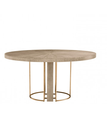 Remington round dining table in oak and brass ø152cm