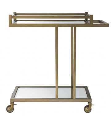 BeverlyHills Bar Trolley in brass and glass h73cm