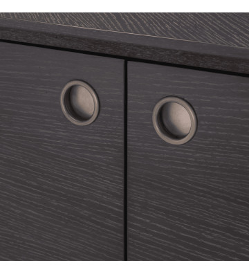 Modern low cabinet in gray oak and bronze 180xh82cm