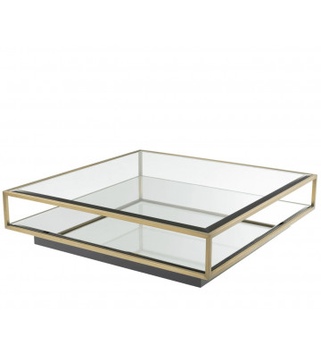 Coffe Table Brass and glass cube cake 120xh30cm - Eichholtz - Nardini Forniture