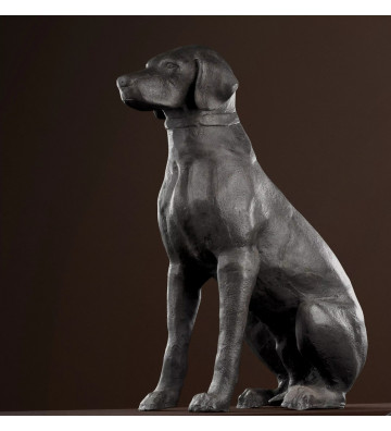 Labrador black aluminum statuette H70cm