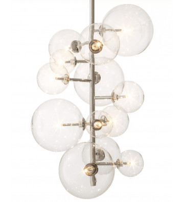 Ezra chandelier with transparent glass spheres Ø26xh71cm