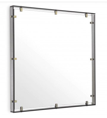 Specchio Verona quadrato in acciaio e ottone H101,5cm - Eichholtz - Nardini Forniture