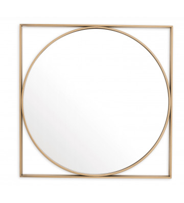 Montauk geometric mirror in brass 90cm