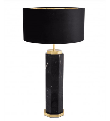Lampada da tavolo Newman in marmo nero e ottone - Eichholtz - Nardini Forniture