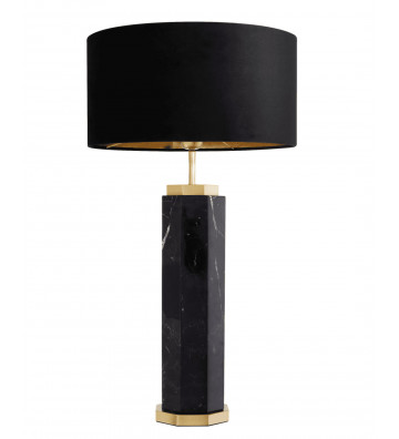 Newman table lamp in black marble and brass