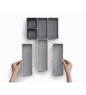 Set organizer grey for drawers 7pz Blox - Joseph Joseph - Nardini Forniture