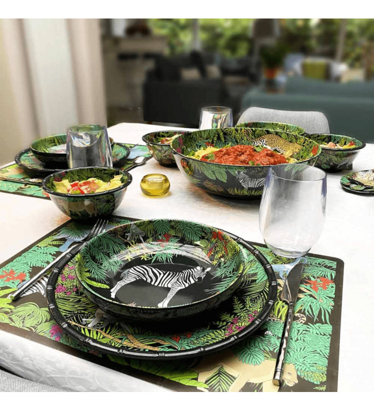 Set piatti melamina 8 pezzi colore verde