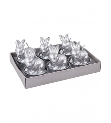 Silver Rabbit Shaped Tealight Candle - Nardini Forniture