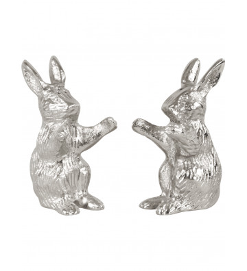 Set salt and pepper rabbits silver H9cm - Nardini Forniture