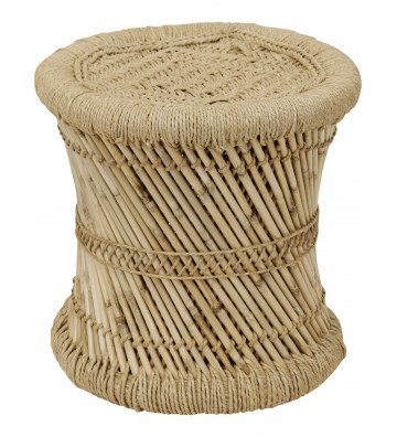 Ethno H40cm rope and bamboo ottoman - Nardini Forniture