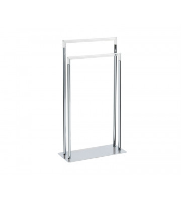 Double towel rail in steel and acrylic H83cm