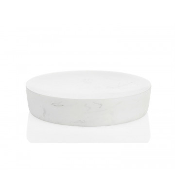 White marble oval soap dish - Andrea House - Nardini Forniture