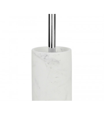 White marble effect toilet brush with silver