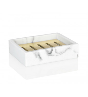 Rectangular soap dish marble and gold effect - Andrea House - Nardini Forniture