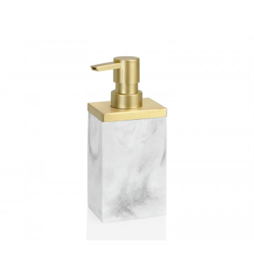 Dispenser rectangular effect white and gold marble
