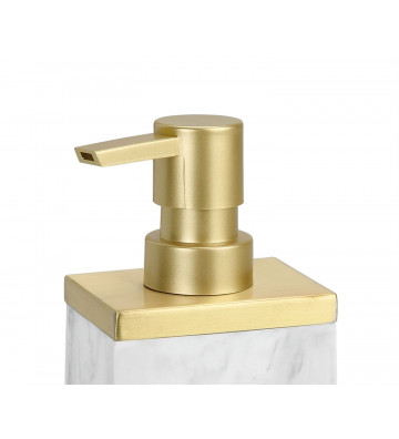 Rectangular dispenser with white and gold marble effect