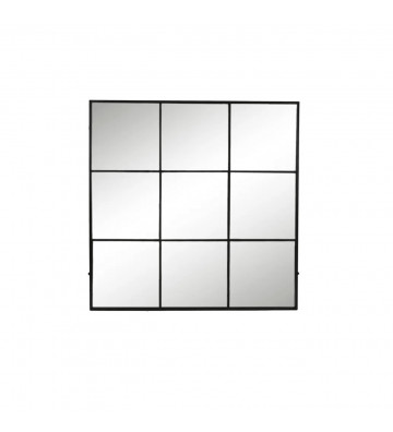 Specchio quadrato a riquadri in metallo nero 118cm - Pomax - Nardini Forniture